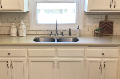DIY Kitchen Renovation Painting Cabinets, Before and After