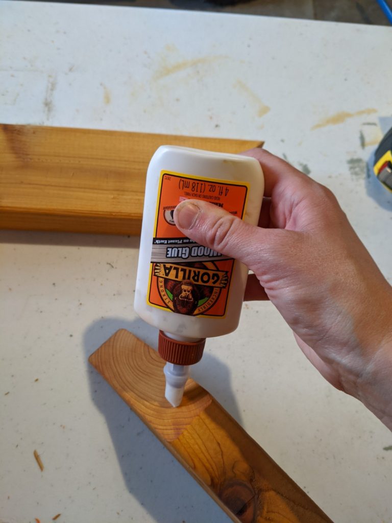 Using Gorilla Wood Glue to glue together planter tops