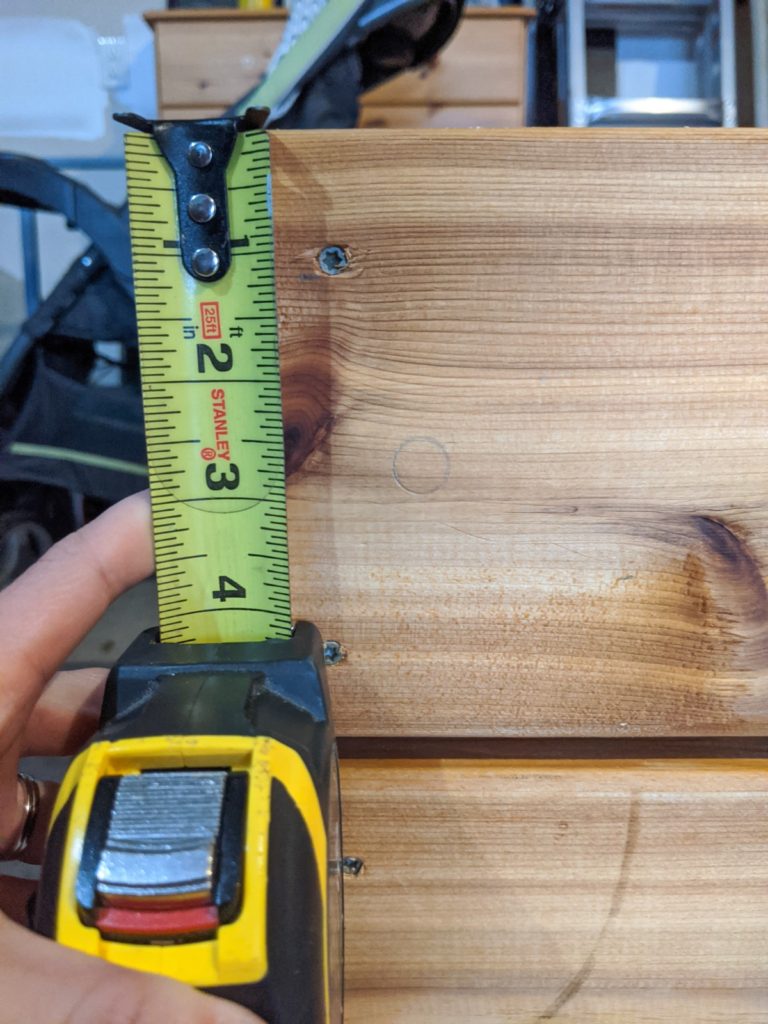 Measuring and marking where to drill for the decorative hardware