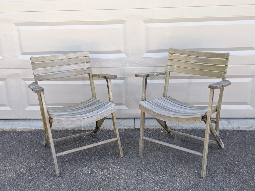 Old Wood Patio Chairs that Need Refinishing