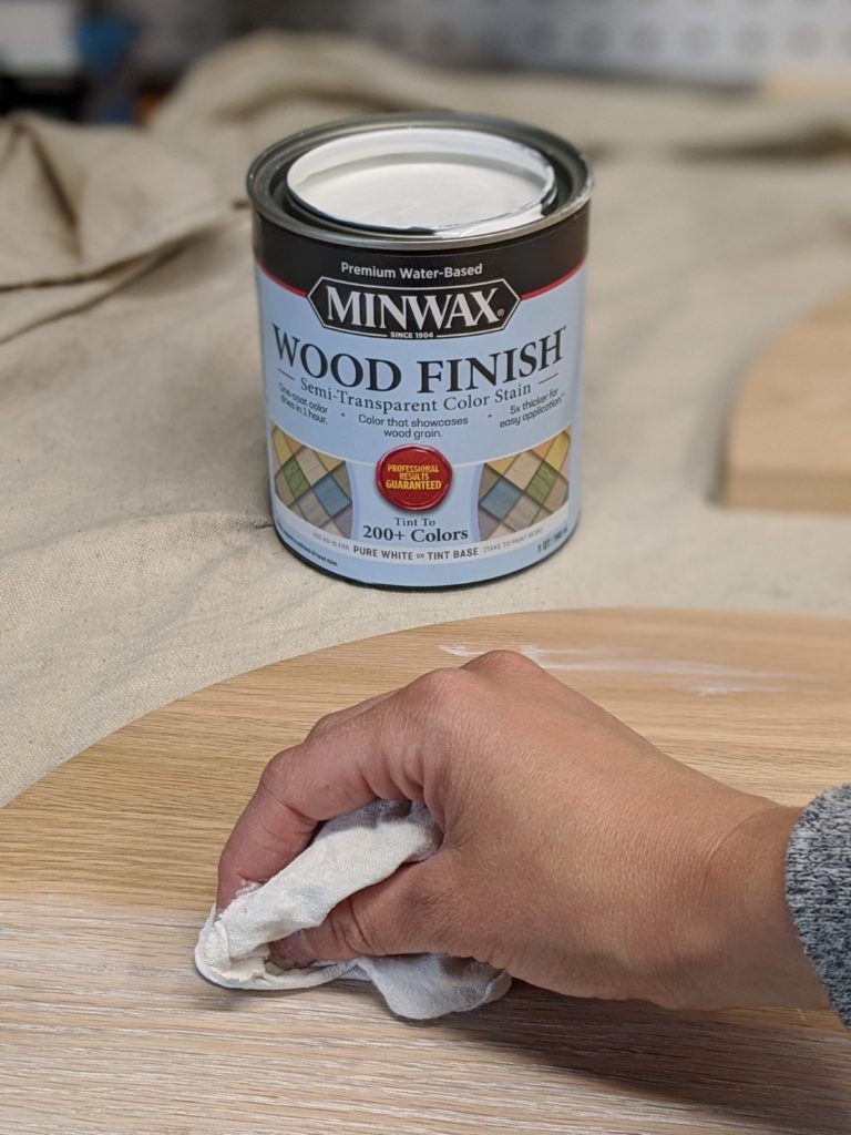 Applying Minwax Semi-Transparent Color Stain to wood