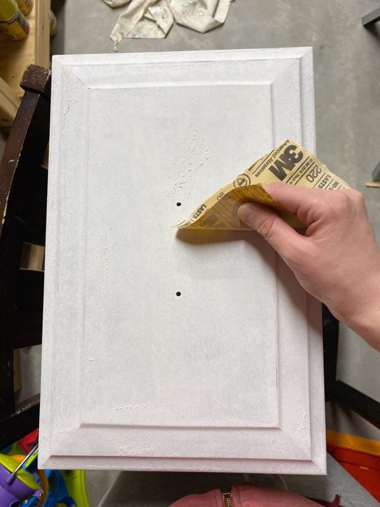 Sanding Primer Coat with 220 grit sandpaper