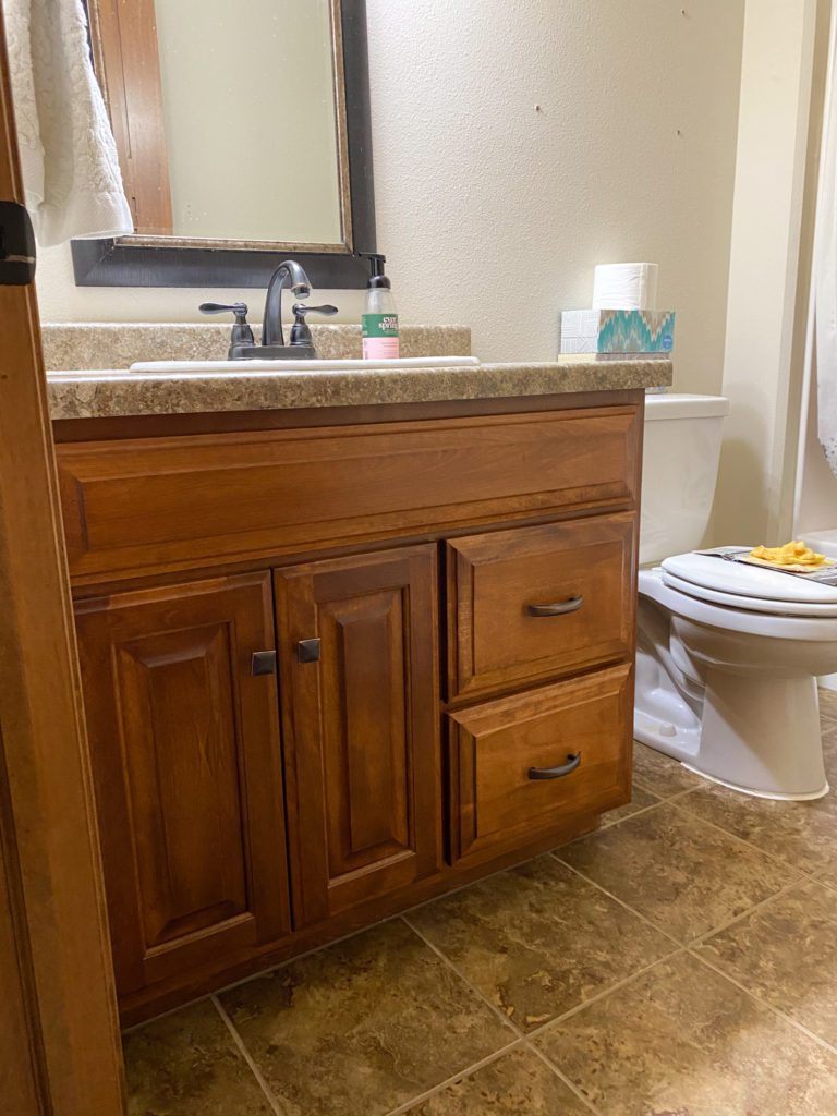 Bathroom Vanity Before Being Painted