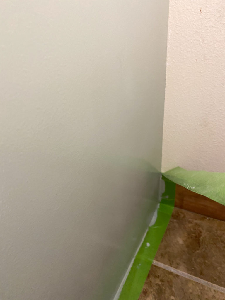 Using Frogtape painter's tape when painting the bathroom vanity