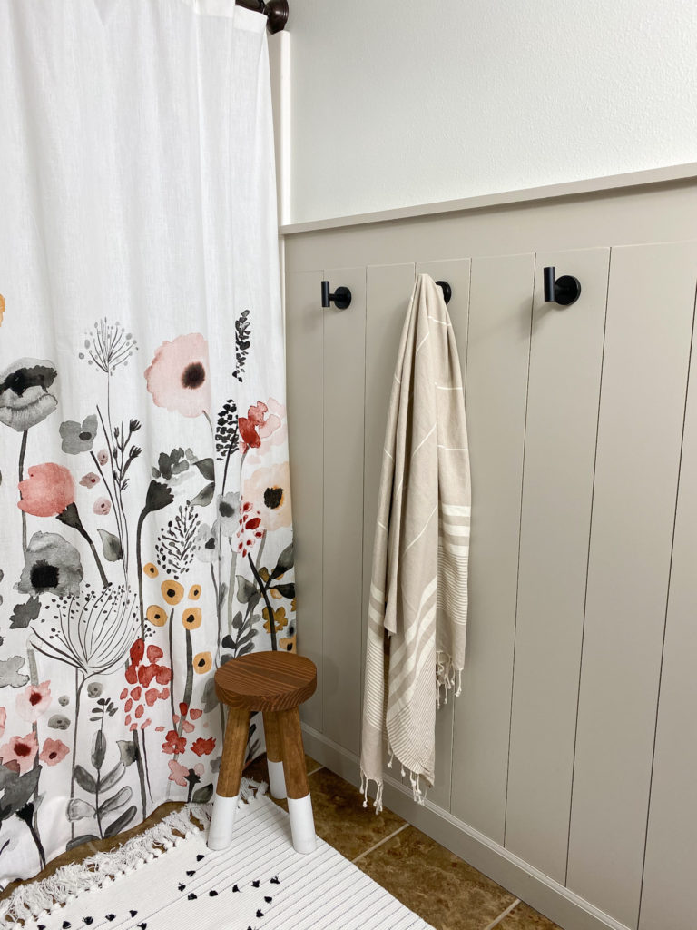 Half Wall Shiplap in Bathroom with PVC Boards