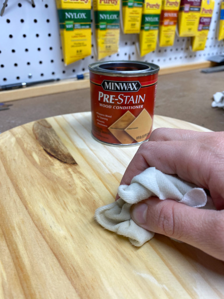 Applying Minwax prestain wood conditioner