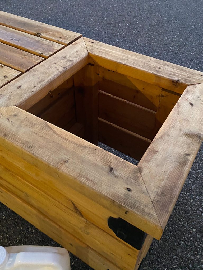 Dirty Bench Before Applying Oil to Outdoor Furniture