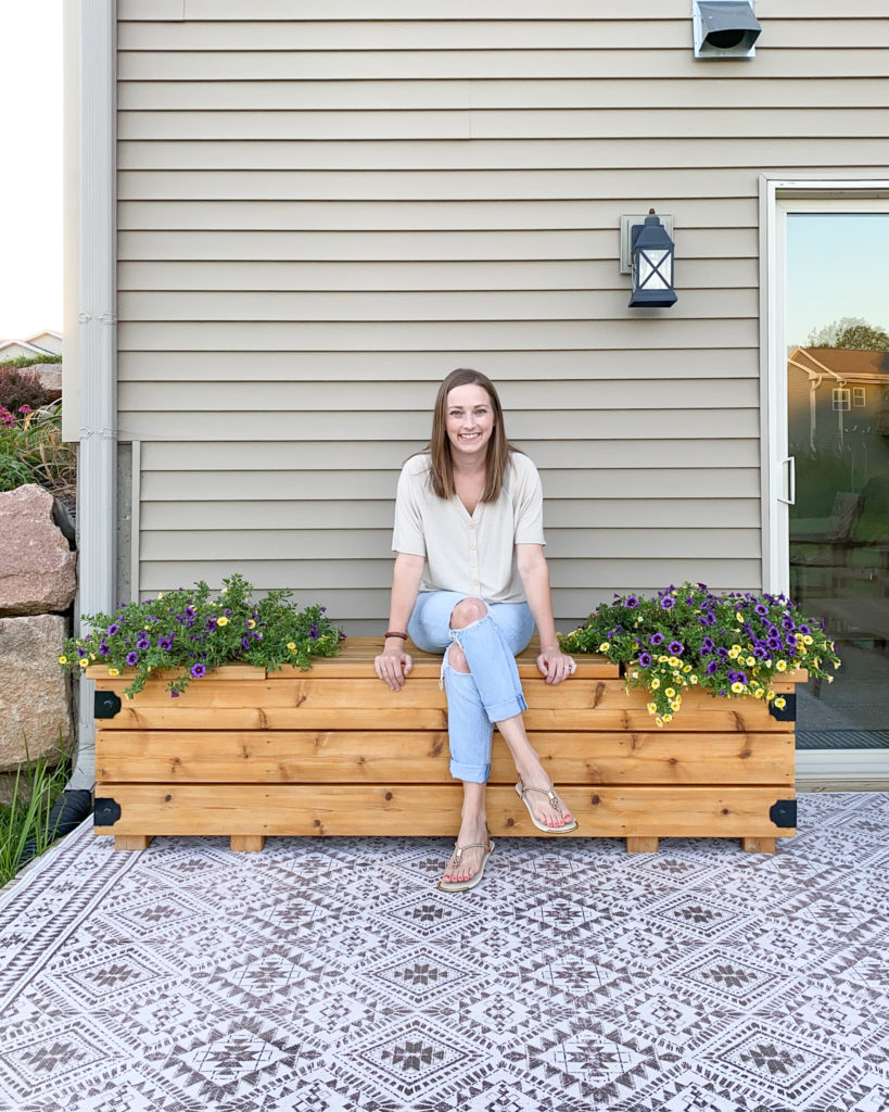 Finished Bench Planter refreshed with oil