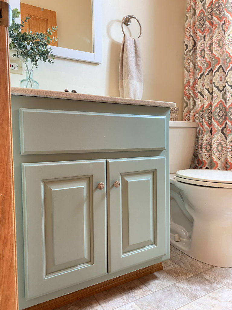 Beautiful Painted Sage Green Bathroom Vanity