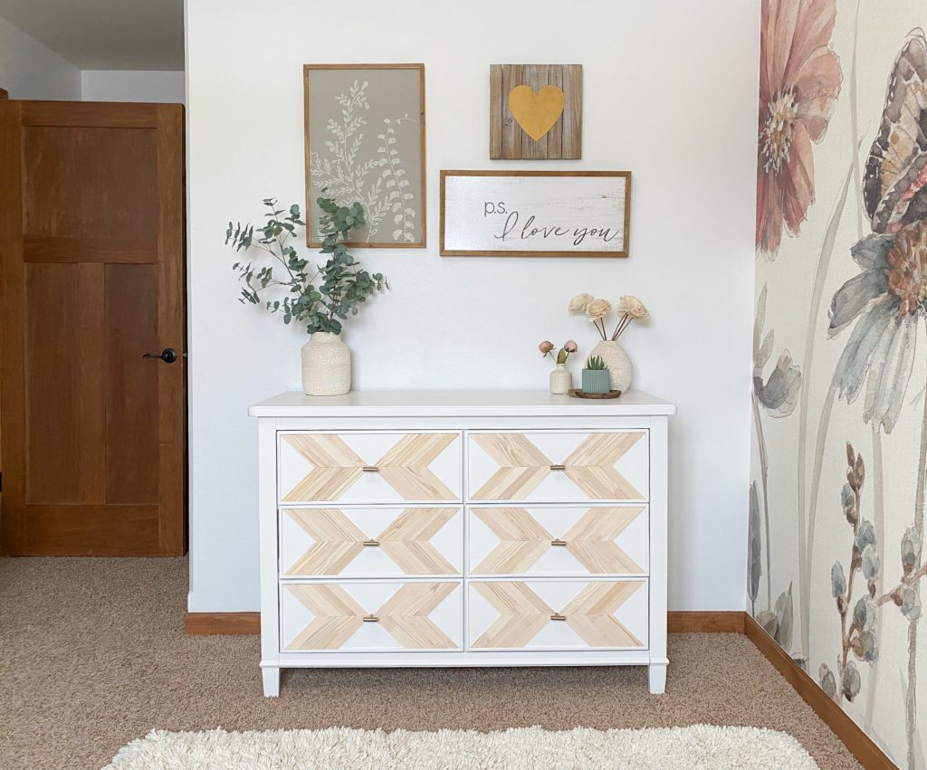 Refinished dresser in little girl's bedroom