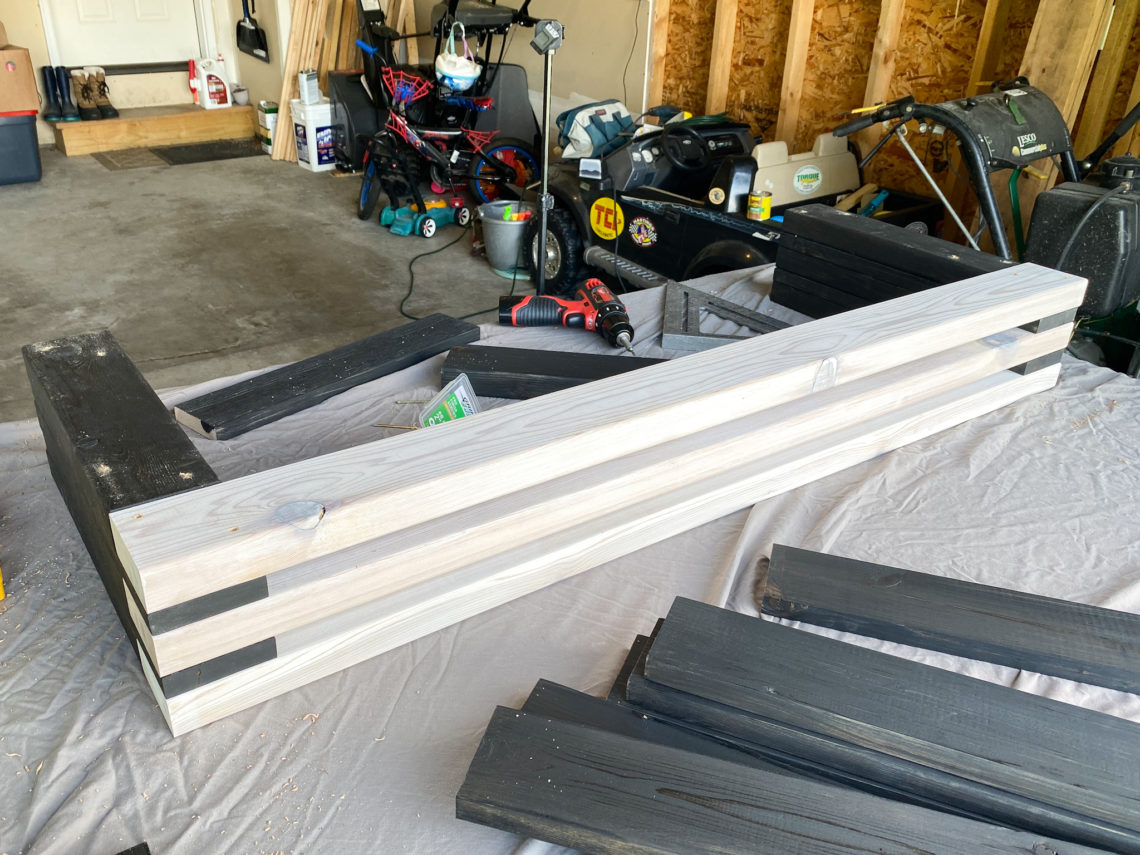 How to Stain Outdoor Furniture Plus a Black and White Modern Outdoor