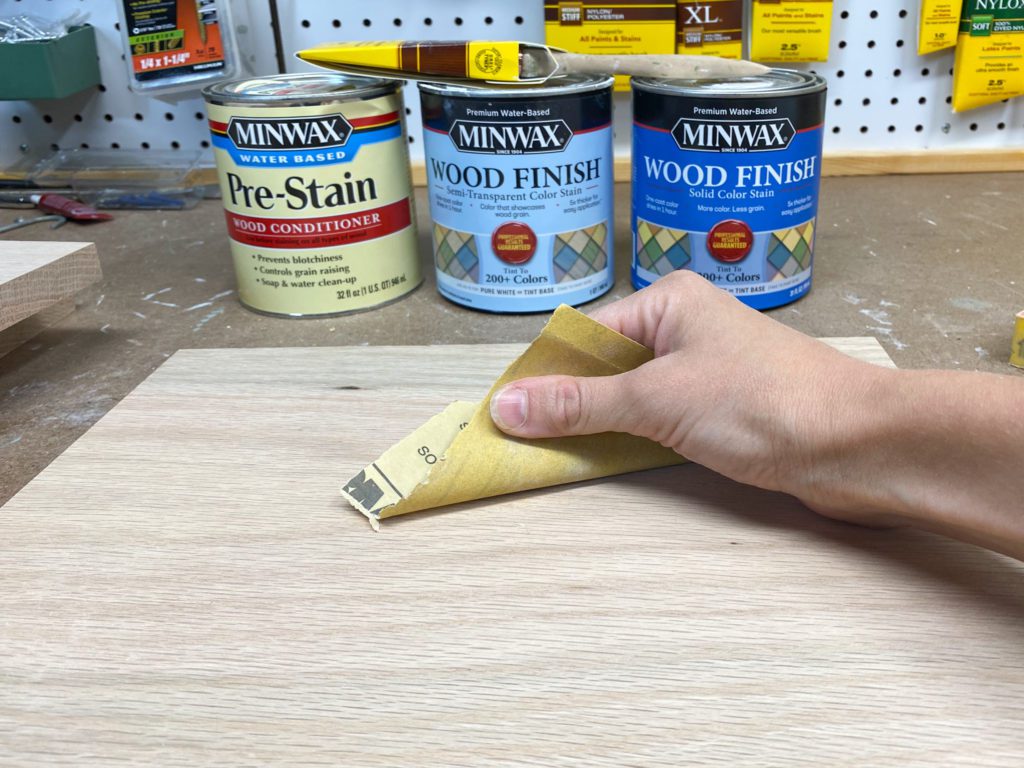 Sanding wood before staining it