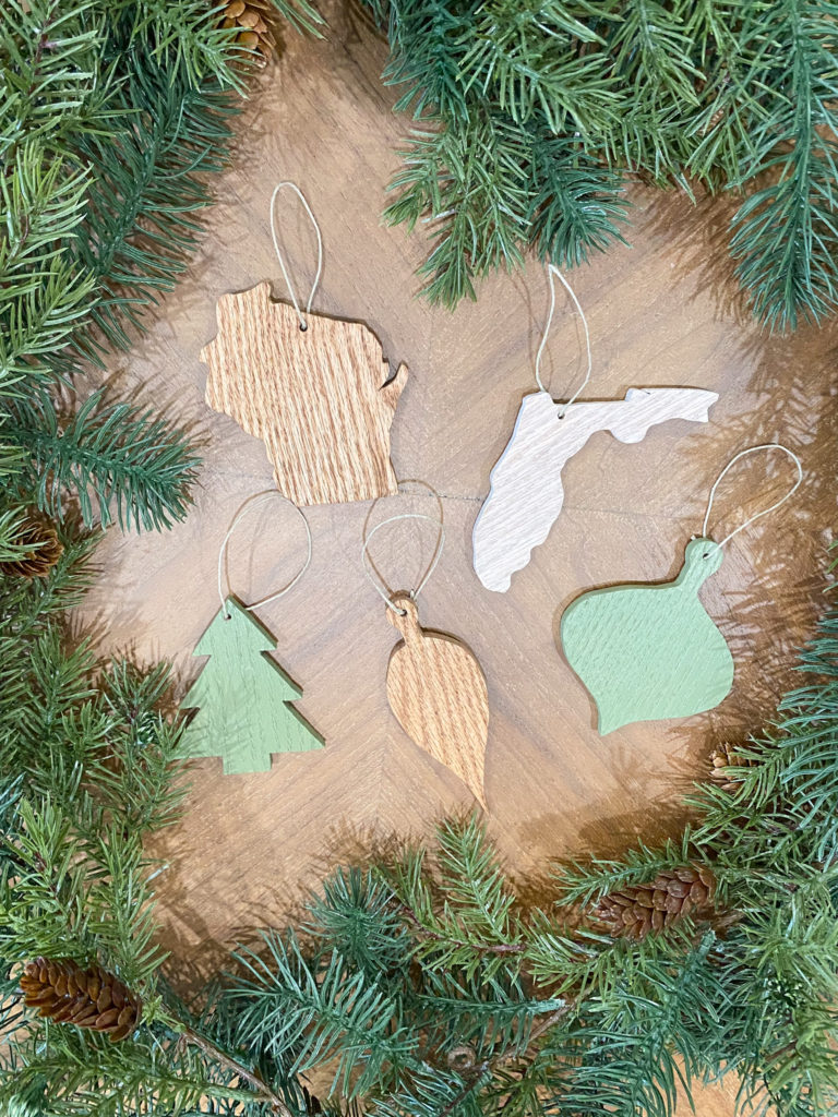 Finished Easy DIY Wood Ornaments