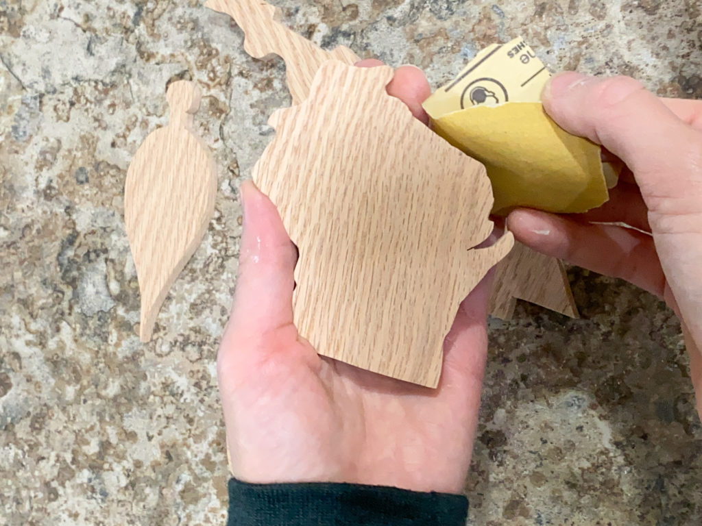 Sanding state ornaments