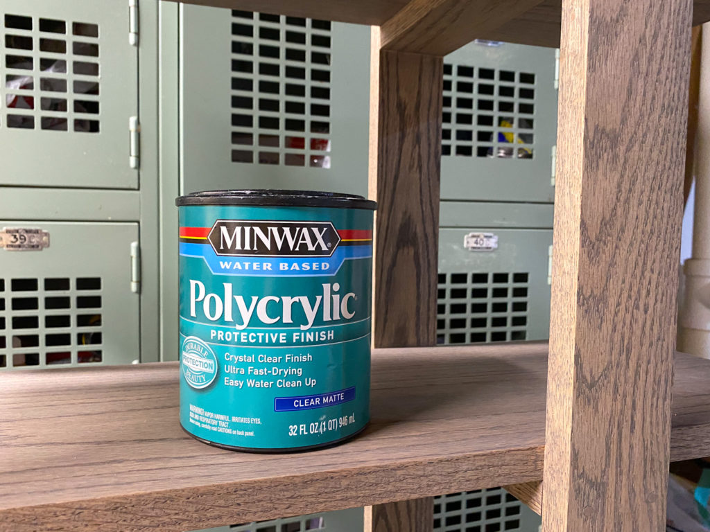 Applying Minwax Polycyrlic Protective Finish to protect wood